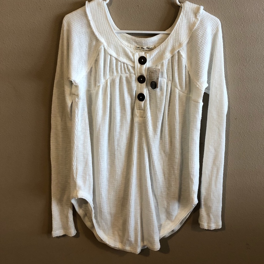 Free People Must Have Waffle-Knit Henley Top